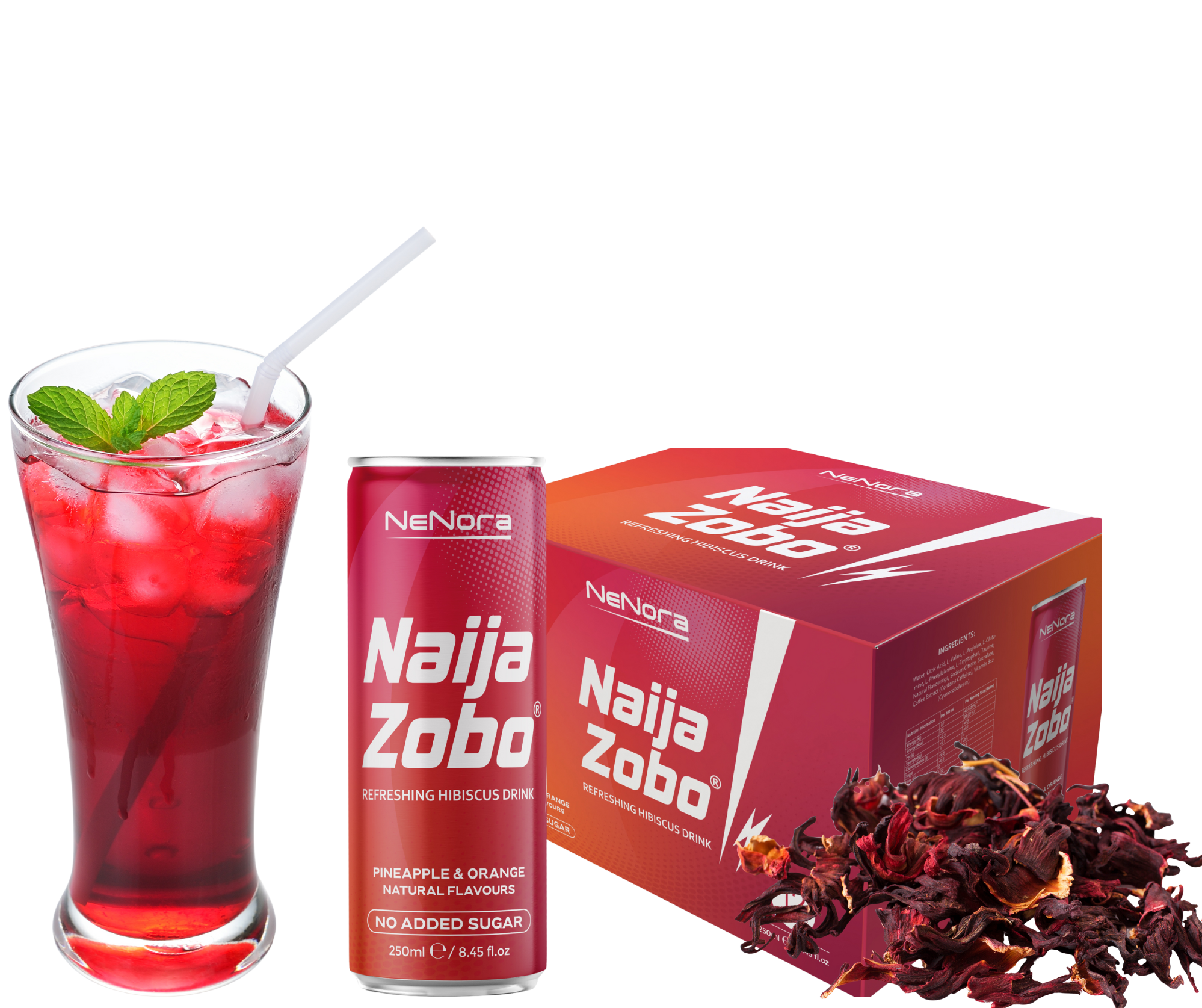 Fresh hibiscus flowers and zobo ingredients